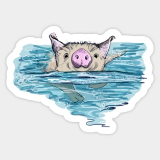 Bahamas Swimming Pig Sticker